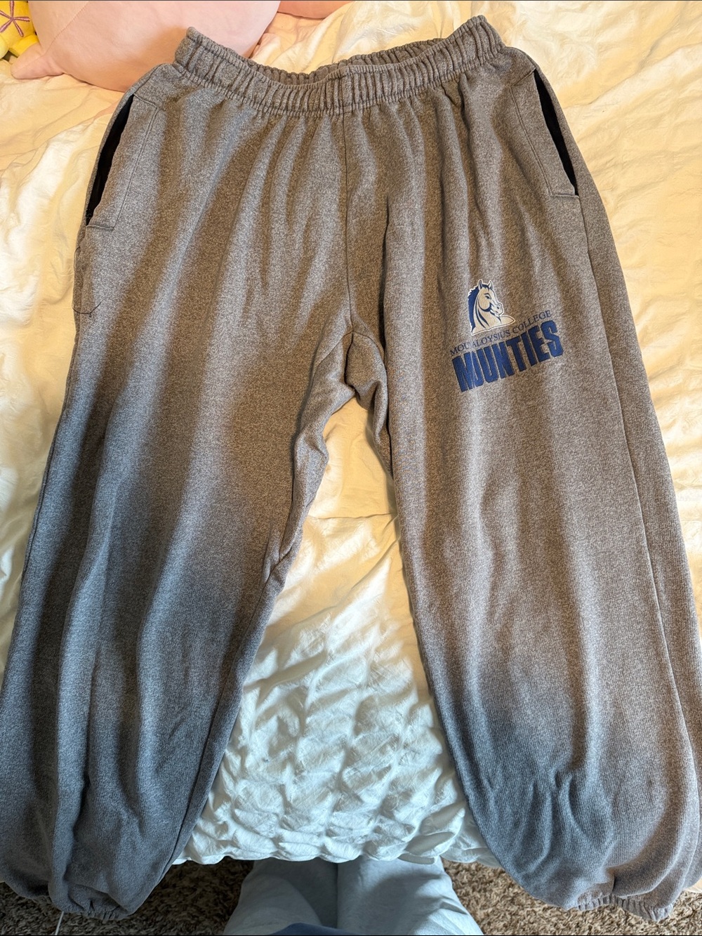 Mounties Gray Women’s Sweatpants - Elastic Waist & Cuffed Ankles